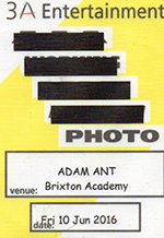 Adam Ant - Brixton O2, London 10.6.16